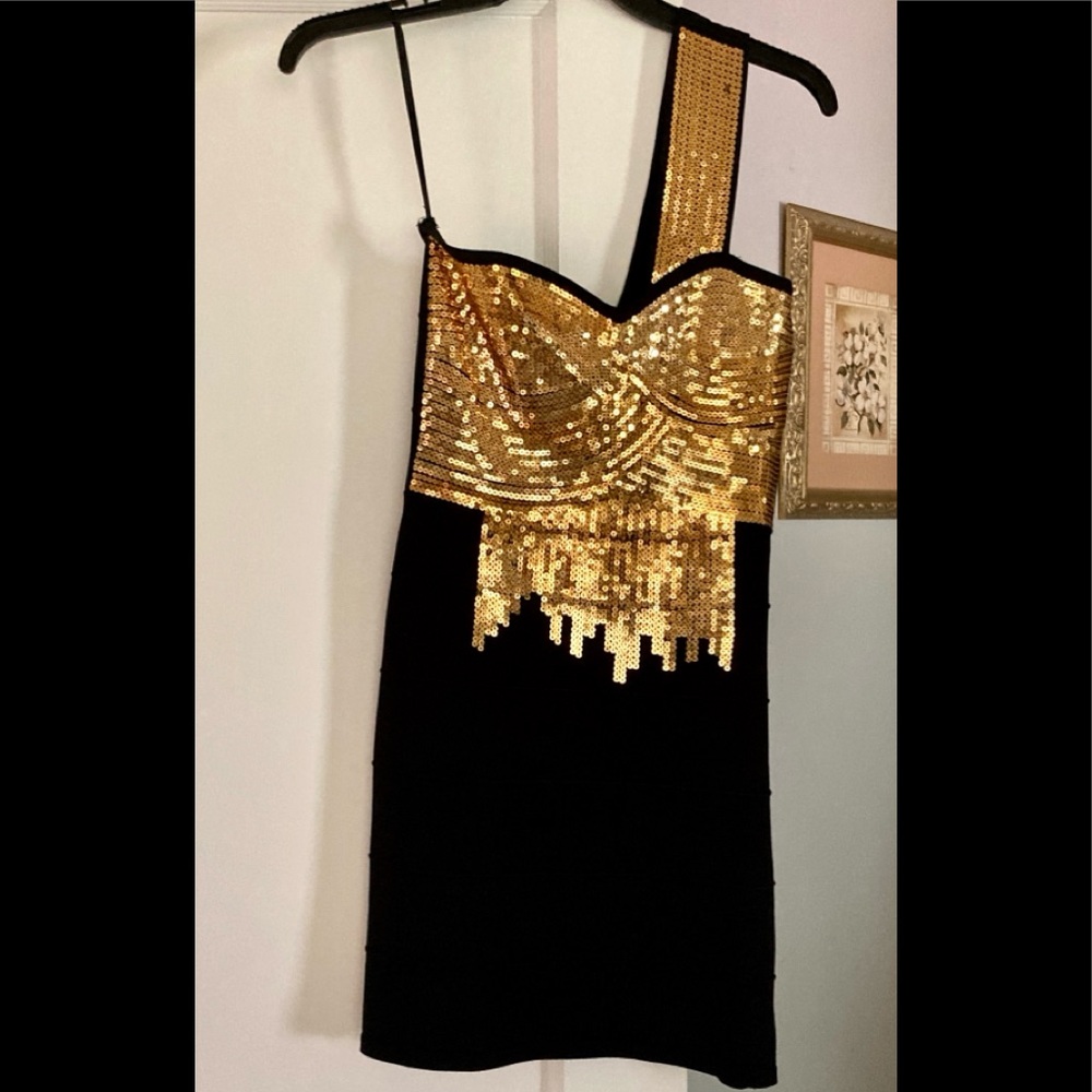 Bebe bandage body-con sequin dress
